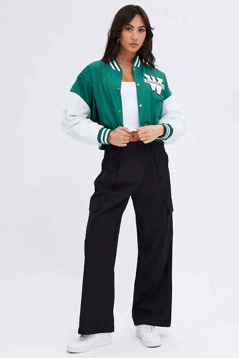 Green NYC Varsity Bomber Jacket