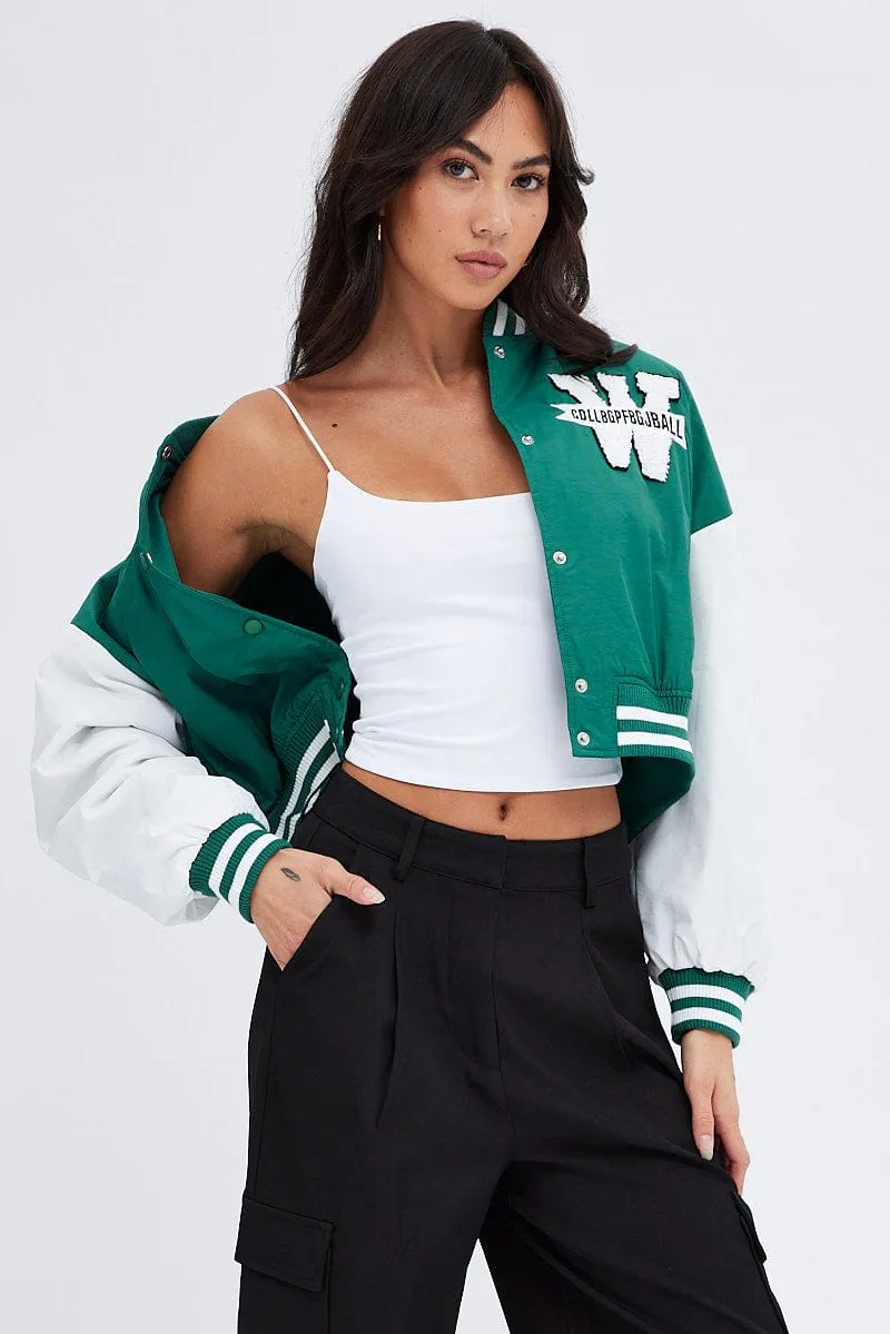 Green NYC Varsity Bomber Jacket