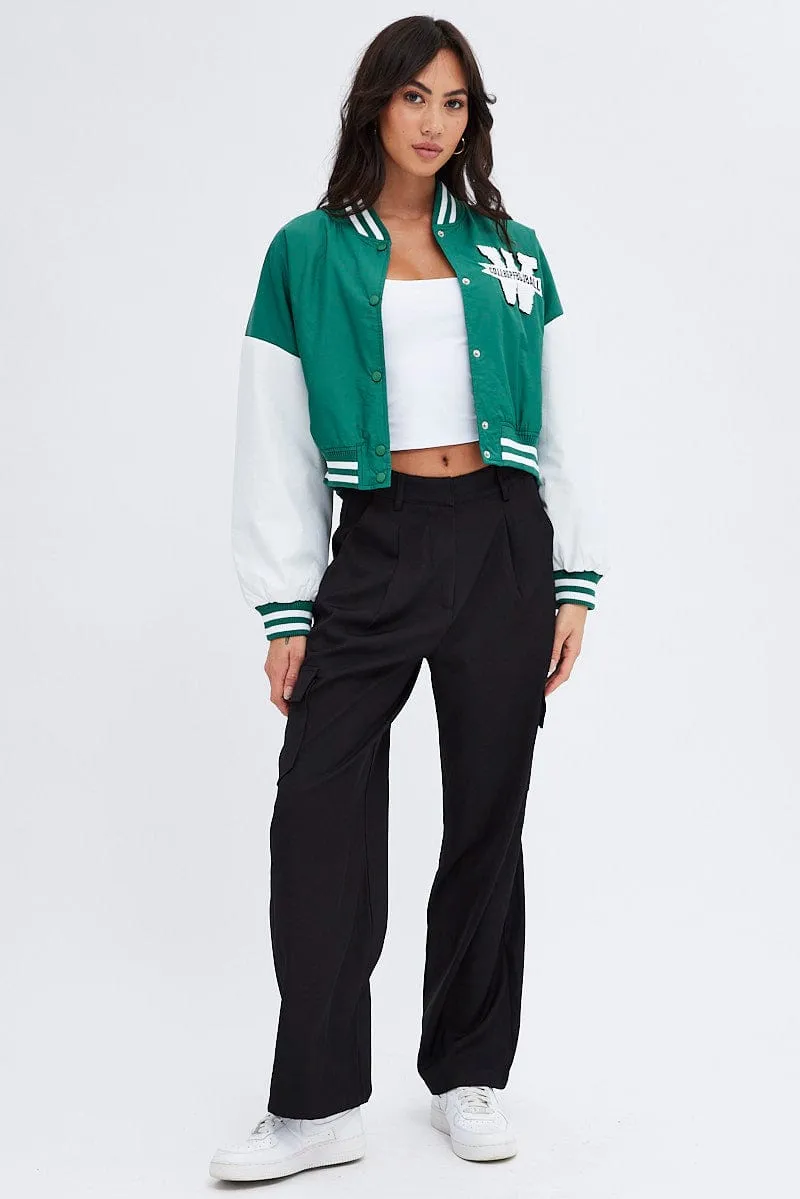 Green NYC Varsity Bomber Jacket