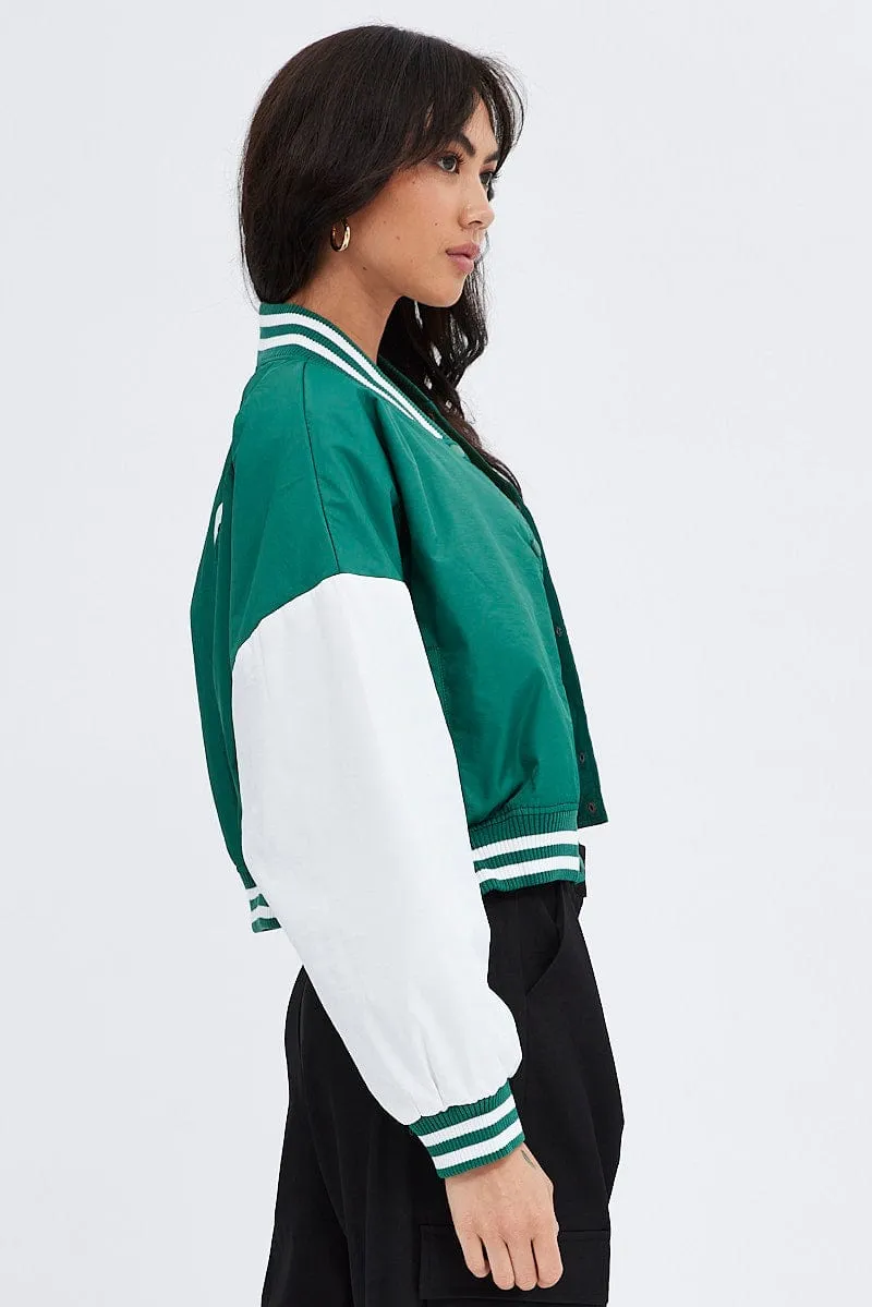 Green NYC Varsity Bomber Jacket