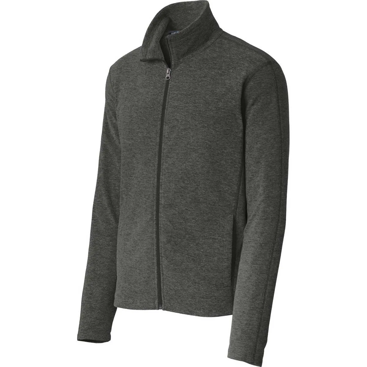 Port Authority Men's Black Charcoal Heather Microfleece Full-Zip Jacket