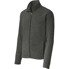 Port Authority Men's Black Charcoal Heather Microfleece Full-Zip Jacket