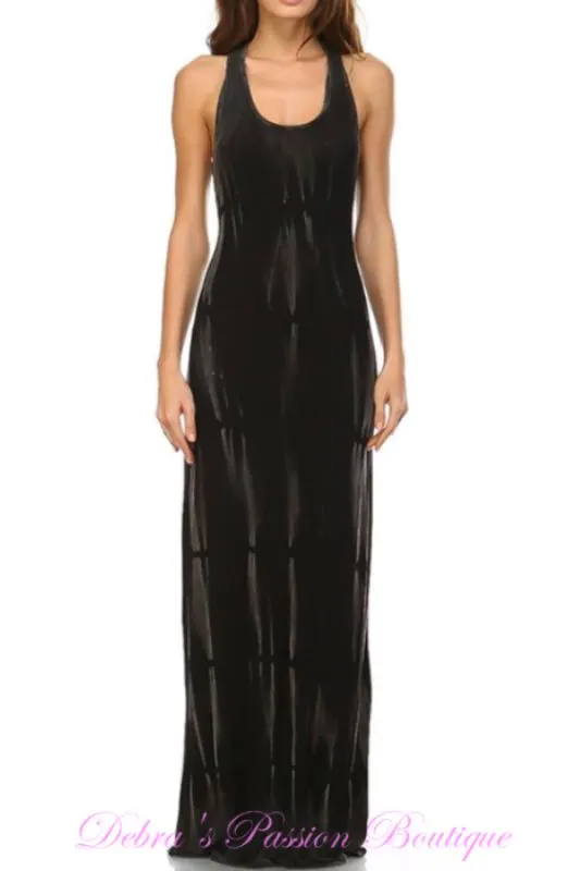 Urban X Cross Back Two Tone Maxi Dress- Black Maho